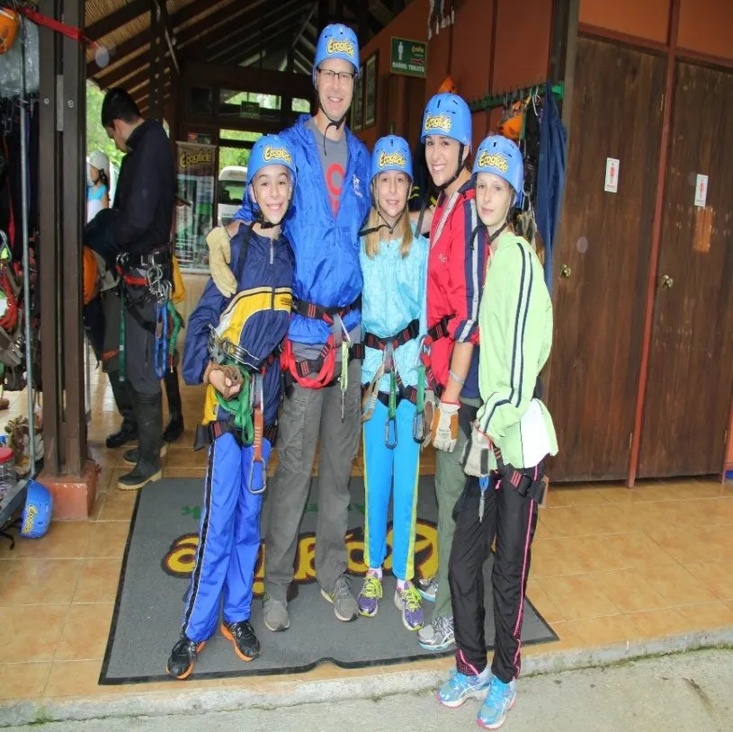 A family rafting in Costa Rica